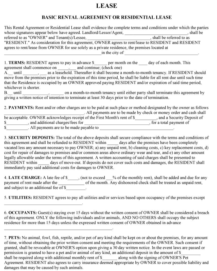 Lease agreement