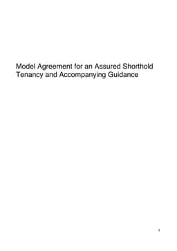 Assured Shorthold Tenancy Model Agreement - England form preview