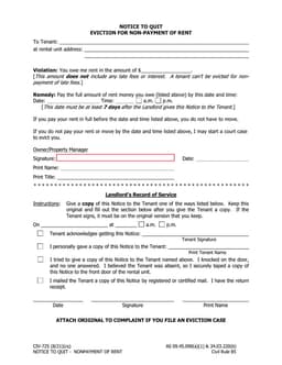 Alaska Cure or Quit Notice for Non-Payment of Rent Eviction Notice form preview