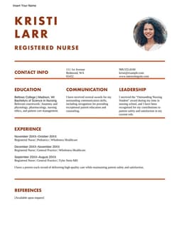 Bold nursing resume form preview