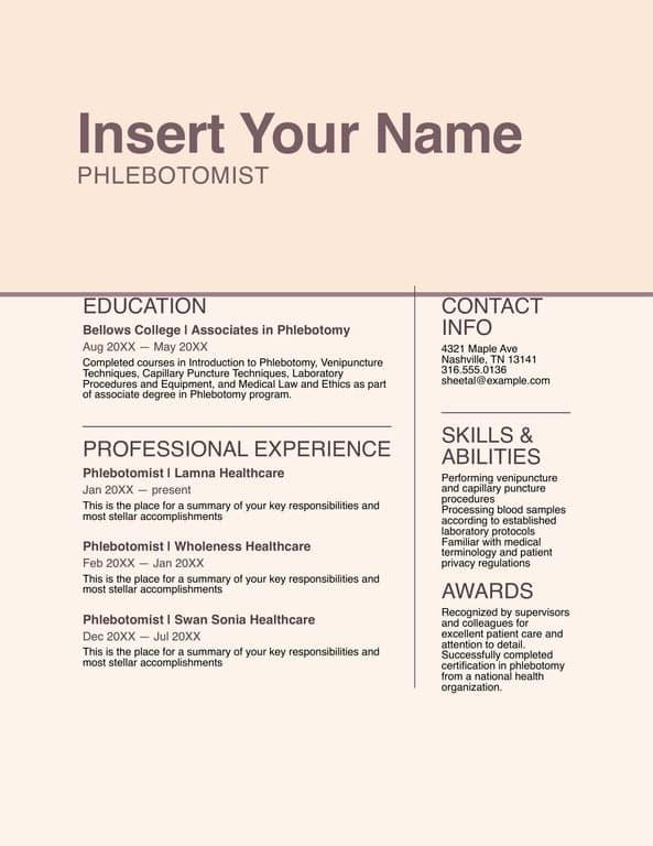 Get the most current Extended ATS healthcare resume form now