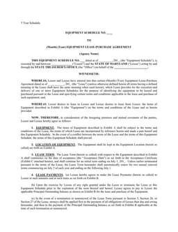 Maryland State Equipment Lease-Purchase Agreement - Three Year Plan form preview