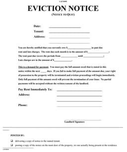 Rental Eviction Notice form preview