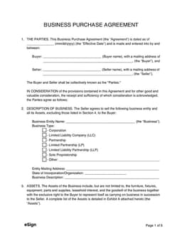 Business Purchase Agreement Overview for Legal Business Transfers form preview