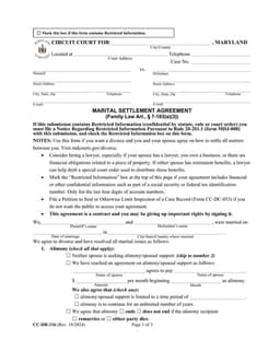 Guide to Maryland's Marital Settlement Agreement under Family Law Art. § 7-103(a)(3) for Divorcing Couples form preview