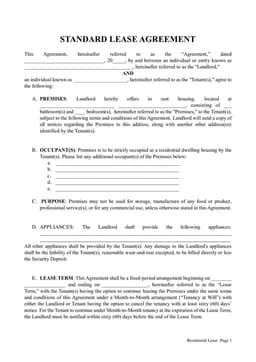 Maryland Residential Lease Agreement Basics form preview