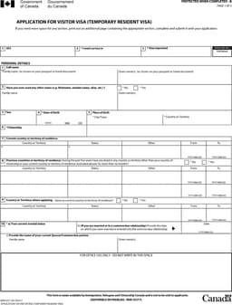 Canada IMM 5257 form preview