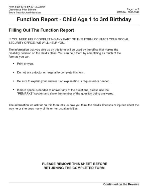 Get the most current ssa-3376-bk form now