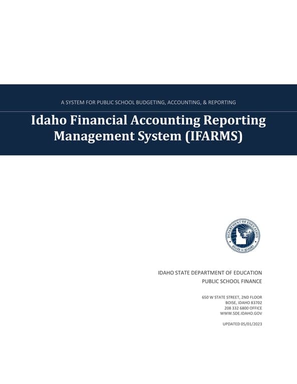 IFARMS Idaho Cash Receipt for Public School Funding Accountability