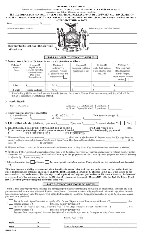 Get the most current RTP-8 Lease Renewal for Property Owners and Tenants as of 7/24 form now