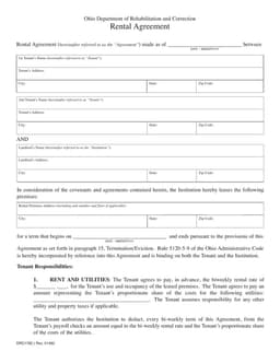 Ohio Equipment Rental Agreement Rule 5120-5-9 form preview