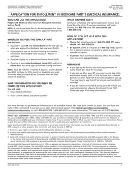 Social Security 40B - Enrollment in Medicare Part B Application Guide form preview