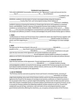 New York Residential Lease Agreement - Legal Property Rental Contract form preview