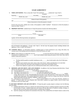 Florida Lease Agreement Basic Details form preview