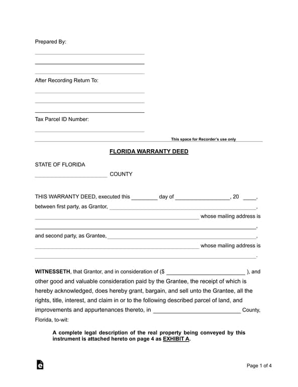 Florida Property Ownership Transfer Procedure - General Warranty Deed
