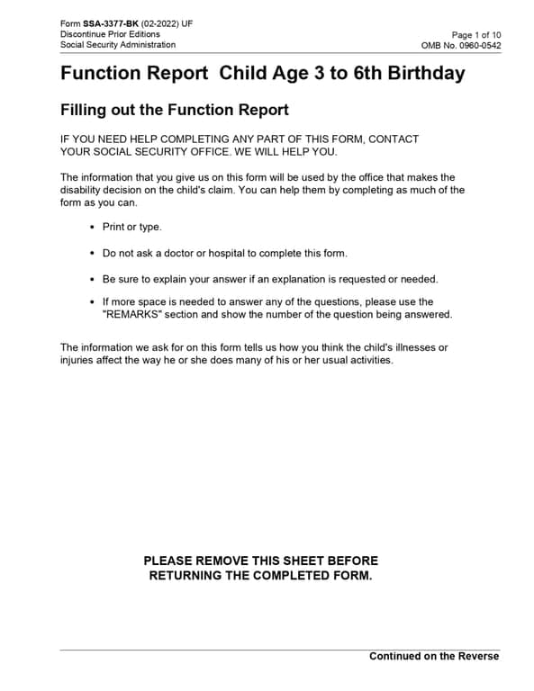 Get the most current ssa-3377-bk form now
