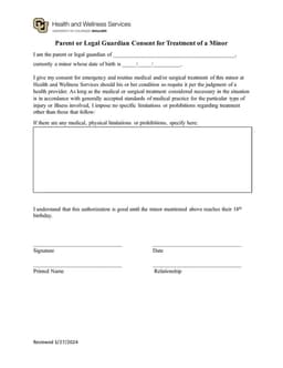 Colorado Child Medical Consent and Travel - Parental Agreement for Minor's Treatment Until 18 form preview