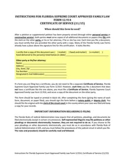 Florida Family Law Form 12.914 - Affidavit of Service Confirmation form preview