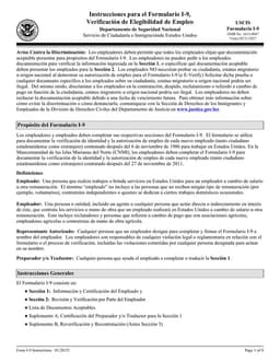 I-9 Employment Verification USCIS form preview