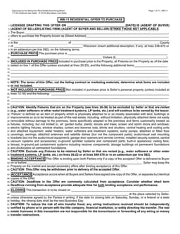 Wisconsin WB-11 Residential Offer to Purchase Overview form preview