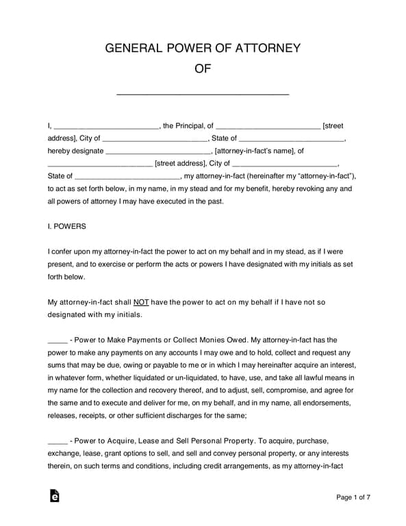 General Financial Power of Attorney for Delegating Personal Affairs Management