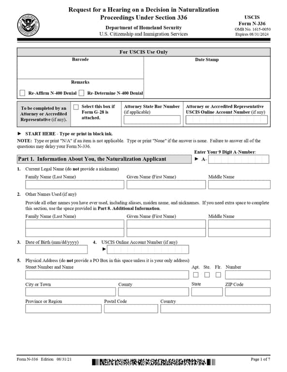 Get the most current n-336 form now
