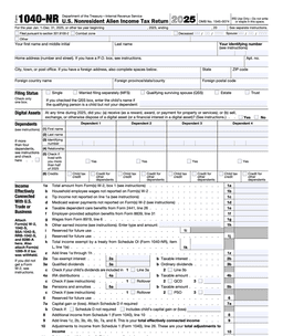 1040-NR Nonresident Alien Income Tax Return form preview