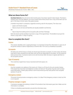 Nova Scotia Residential Tenancies 2019-06 Form P - Essential Lease Agreement Terms form preview