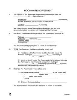 Roommate_Pact form preview