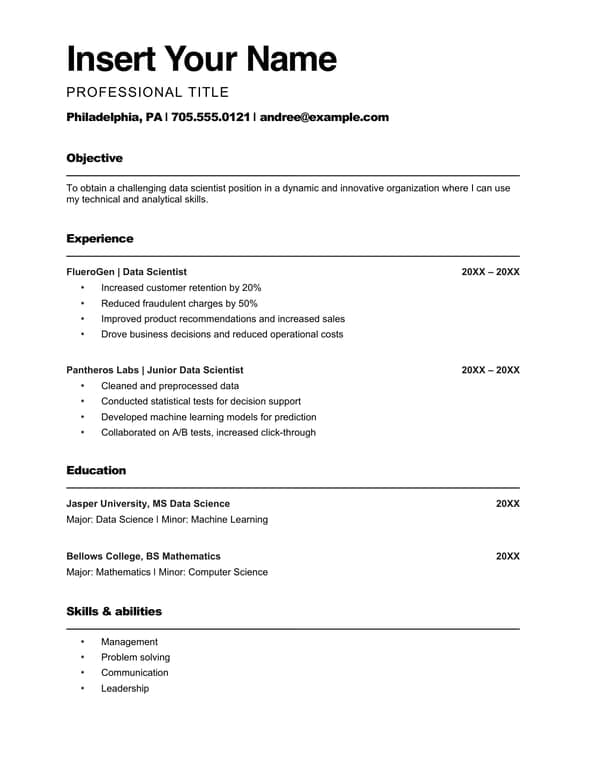 ATS bold classic resume