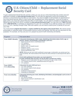 Replace Your Child's Social Security Card - Book Online Appointment at ssa.gov form preview
