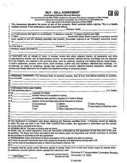 Montana Realtors Property Buy-Sell Agreement and Earnest Money Receipt form preview
