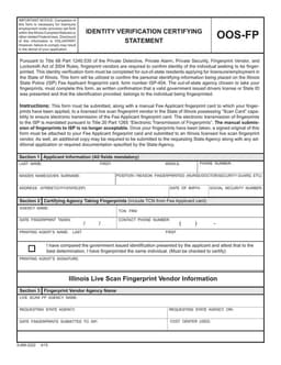 Illinois Identity Verification OOS-FP for Out-of-State Licensure Seekers form preview