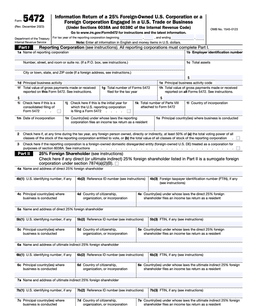 5472 – Information Return of a 25% Foreign-Owned U.S. Corporation or a Foreign Corporation Engaged in a U.S. Trade or Business form preview