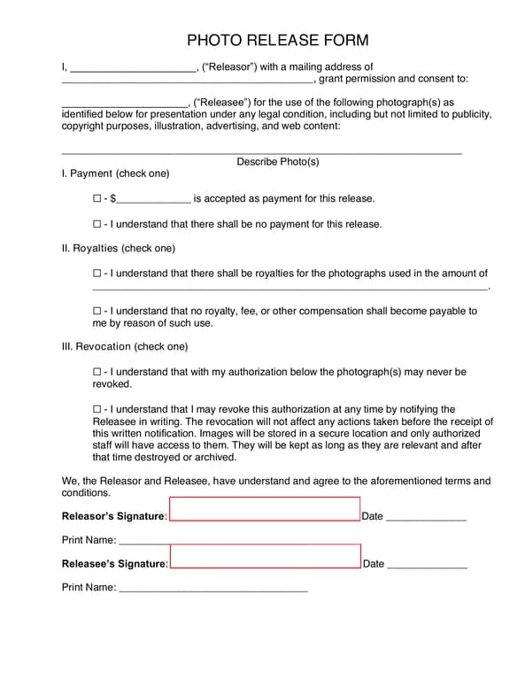 Authorized Photo Use Agreement - Legal, Publicity, and Advertising Purposes