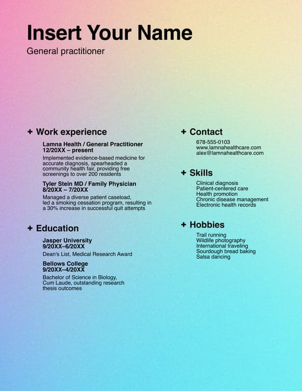 ATS healthcare resume