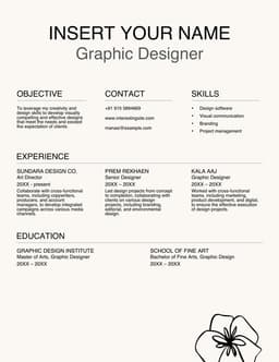 Elegant graphic design resume form preview
