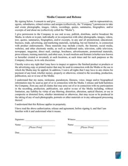 Media Consent and Release - Granting Rights for Personal Likeness Use form preview