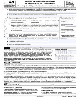 W-9 (SP), Solicitud y Certificación del Número de Identificación del Contribuyente form preview
