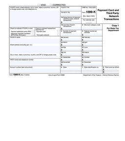 1099-K Payment Card and Third Party Network Transactions form preview