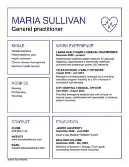 Retro vibes professional resume form preview