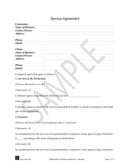 Independent Contractor Agreement - General Scope and Compensation Details form preview