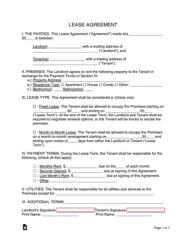 Official Lease Agreement Basics - Property Rental Terms and Conditions Details