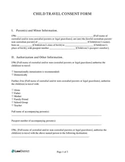 Alabama Minor Travel Consent Details form preview