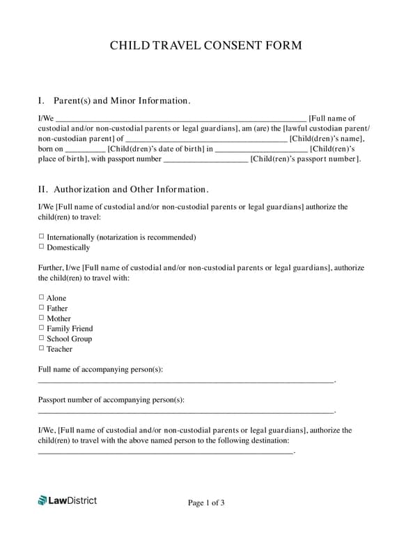 Alabama Minor Travel Consent Details