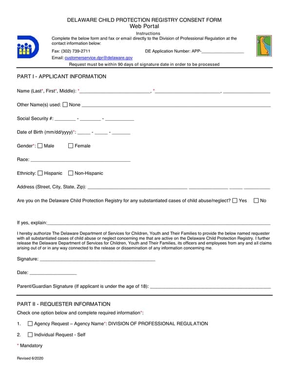 Delaware Child Protection Registry Consent Overview
