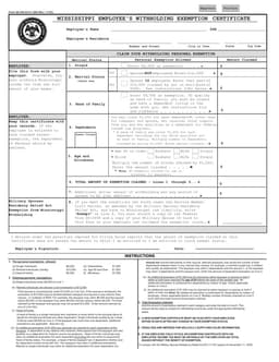 Mississippi Employee's Withholding Exemption Certificate 89-350-23-8-1-000 Overview form preview