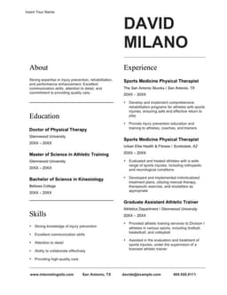 Modern initials resume form preview