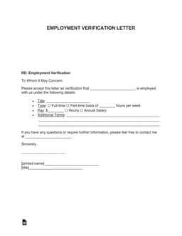 Employment Status Confirmation Letter form preview