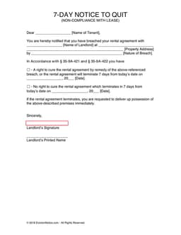 Alabama 7-Day Non-Compliance Lease Notice - Legal Document for Tenant Breach Notification form preview